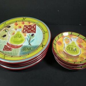 Certified International Pamela Gladding Oils Salad, Bread & Butter Plates 8 pcs
